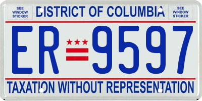 DC license plate ER9597
