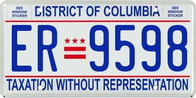 DC license plate ER9598