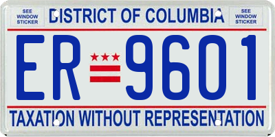 DC license plate ER9601