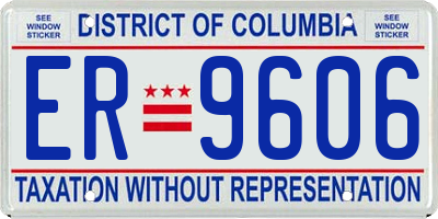 DC license plate ER9606