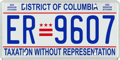 DC license plate ER9607