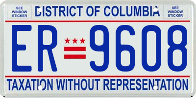 DC license plate ER9608