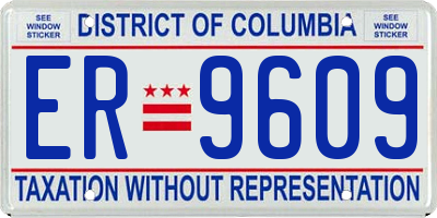 DC license plate ER9609