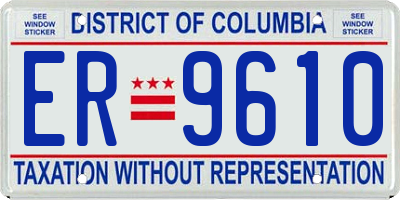 DC license plate ER9610