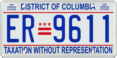 DC license plate ER9611