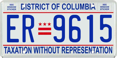 DC license plate ER9615