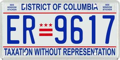 DC license plate ER9617