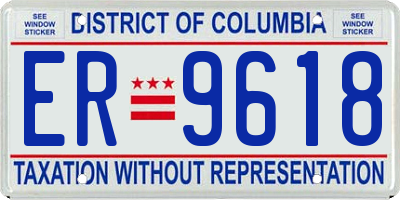 DC license plate ER9618