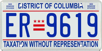 DC license plate ER9619