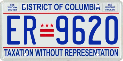 DC license plate ER9620