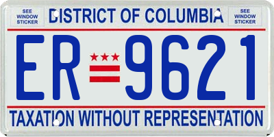 DC license plate ER9621