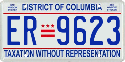 DC license plate ER9623