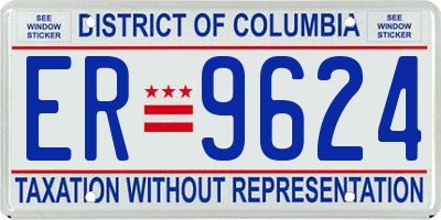 DC license plate ER9624