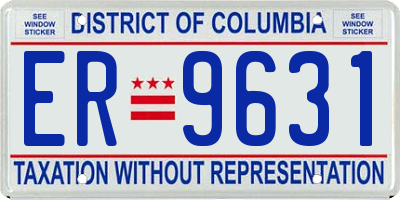 DC license plate ER9631