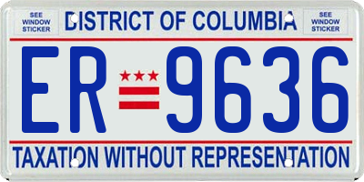 DC license plate ER9636