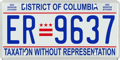 DC license plate ER9637