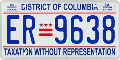 DC license plate ER9638
