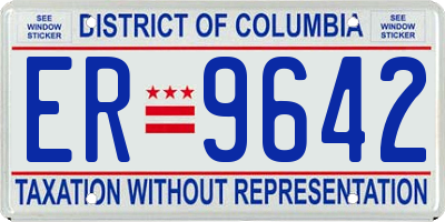 DC license plate ER9642
