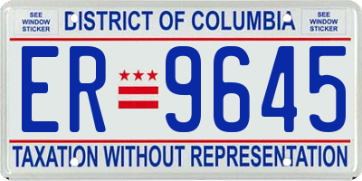 DC license plate ER9645