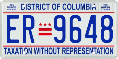 DC license plate ER9648