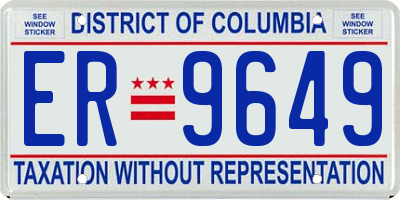 DC license plate ER9649
