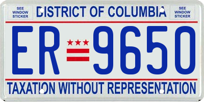 DC license plate ER9650