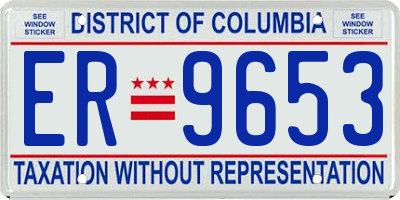 DC license plate ER9653