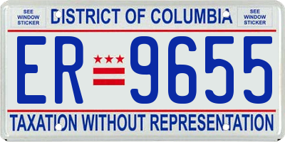 DC license plate ER9655