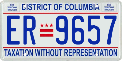 DC license plate ER9657