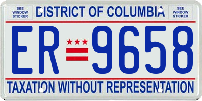 DC license plate ER9658