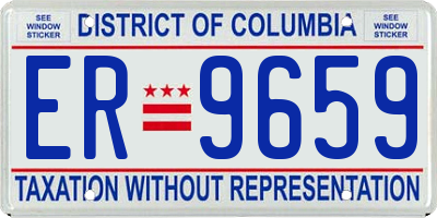 DC license plate ER9659