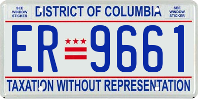 DC license plate ER9661
