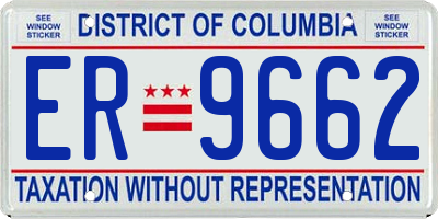 DC license plate ER9662