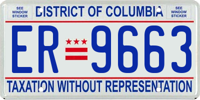 DC license plate ER9663