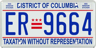 DC license plate ER9664