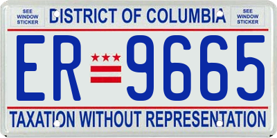 DC license plate ER9665