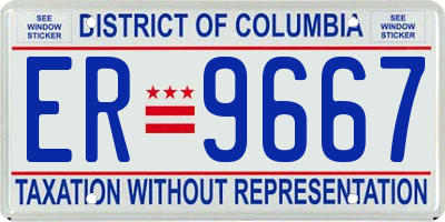 DC license plate ER9667