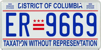 DC license plate ER9669