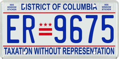 DC license plate ER9675