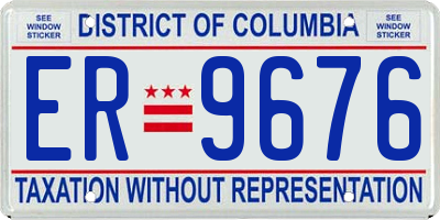 DC license plate ER9676