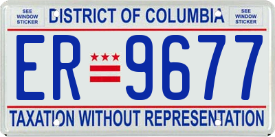 DC license plate ER9677