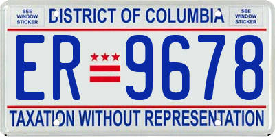 DC license plate ER9678