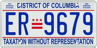 DC license plate ER9679