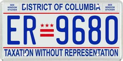 DC license plate ER9680