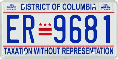 DC license plate ER9681