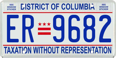 DC license plate ER9682