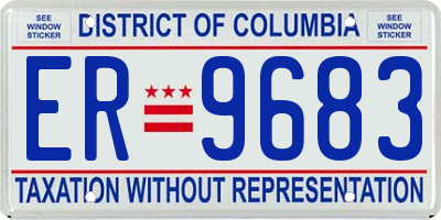 DC license plate ER9683
