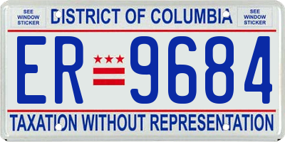 DC license plate ER9684