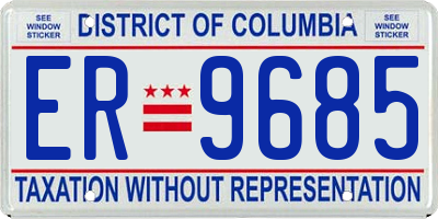 DC license plate ER9685