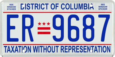 DC license plate ER9687
